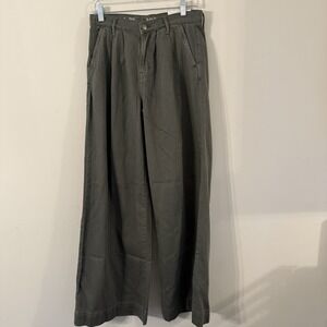 a.na. High Rise Wide Leg Denim Jeans Women's Sz 2 Hawthorne Olive‎ Pleats NWT
